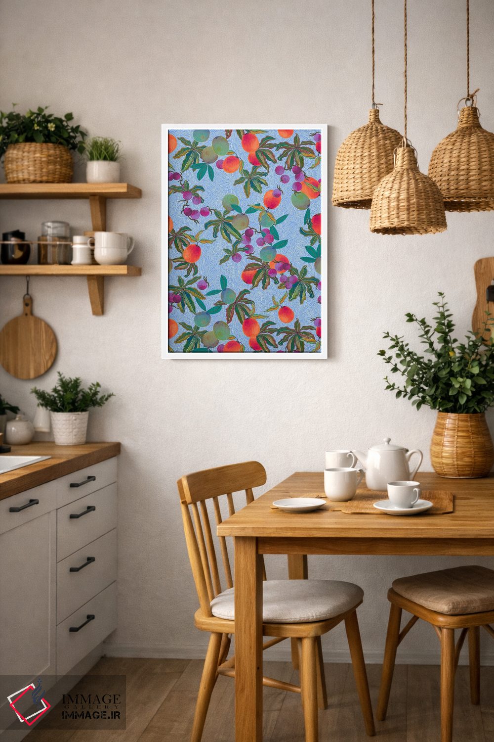 تابلو دکوراتیو میوه های خاص با خطوط موج دار اثر مریلین مدو - D4W