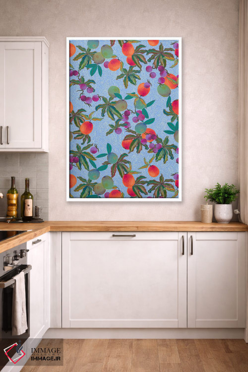 تابلو دکوراتیو میوه های خاص با خطوط موج دار اثر مریلین مدو - D5W