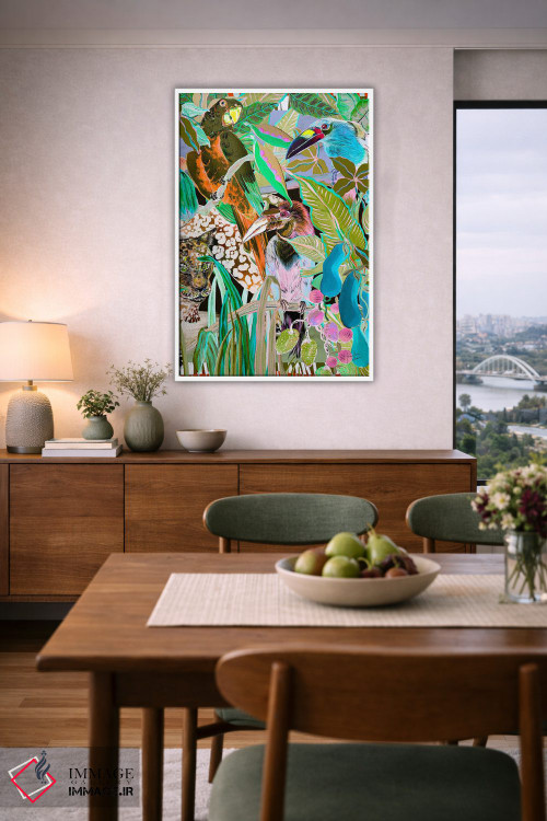 تابلو دکوراتیو پرندگان جنگل مکزیک اثر مریلین مدو - D5W