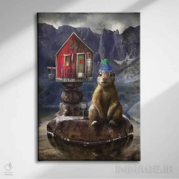 تابلو دکوراتیو پرتره ای از آخرین گوفر اثر ماتیلدا کونه کا - نمای روبهرو روی دیوار