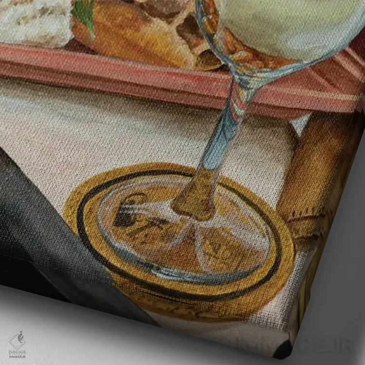 تابلو دکوراتیو سفید شیرین اثر آن میونگ هیون - نمای نزدیک بافت بوم