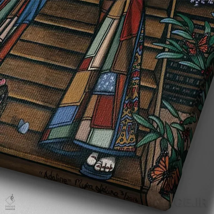 تابلو دکوراتیو آدالین اثر مایکا جلینا - نمای نزدیک بافت بوم