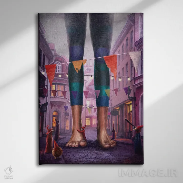 تابلو دکوراتیو مهمان اثر ماتیلدا کونه کا - نمای روبهرو روی دیوار