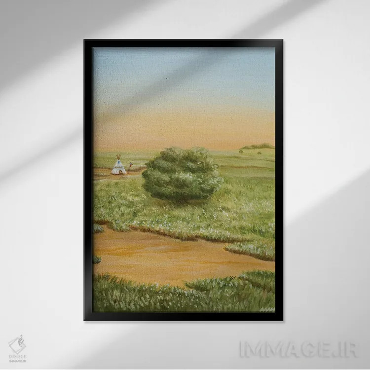 تابلو دکوراتیو نفس بکش.۰۵ اثر آن میونگ هیون - نمای قابدار مشکی