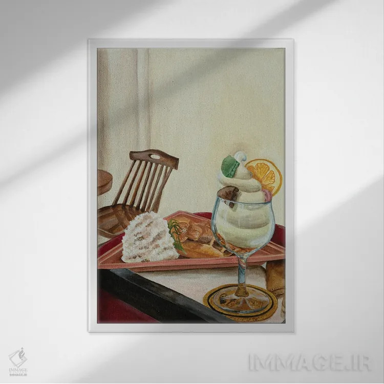 تابلو دکوراتیو سفید شیرین اثر آن میونگ هیون - نمای قابدار سفید