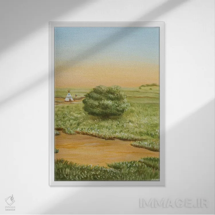 تابلو دکوراتیو نفس بکش.۰۵ اثر آن میونگ هیون - نمای قابدار سفید