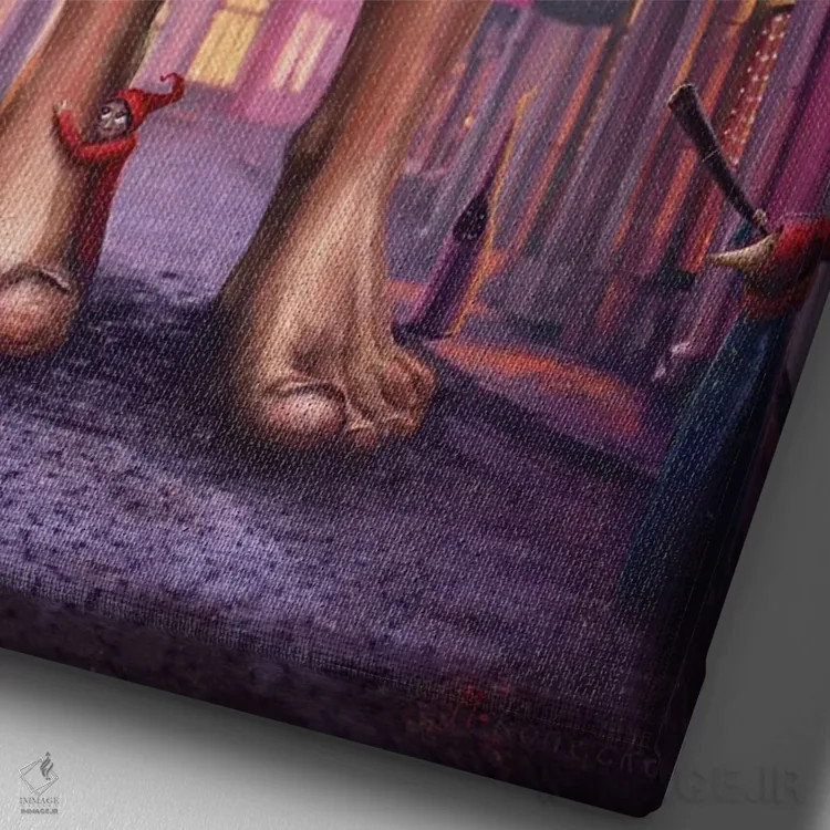 تابلو دکوراتیو مهمان اثر ماتیلدا کونه کا - نمای نزدیک بافت بوم