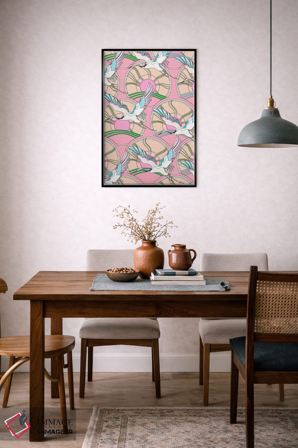 تابلو دکوراتیو طرح پرنده درنای ژاپنی اثر مریلین مدو - D6B