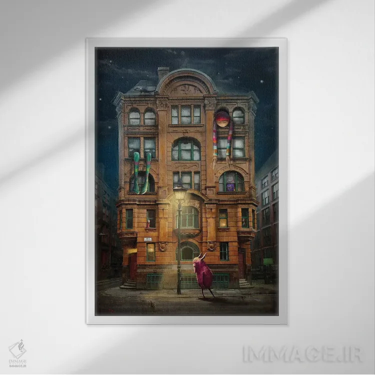 تابلو دکوراتیو کابوس در خیابان دیل اثر ماتیلدا کونه کا - نمای قابدار سفید