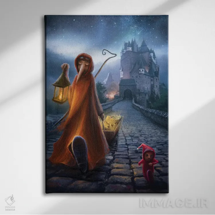 تابلو دکوراتیو جمع کننده تاج اثر ماتیلدا کونه کا - نمای روبهرو روی دیوار