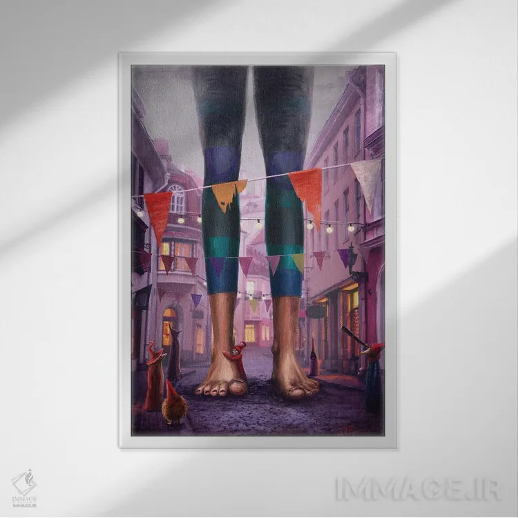 تابلو دکوراتیو مهمان اثر ماتیلدا کونه کا - نمای قابدار سفید