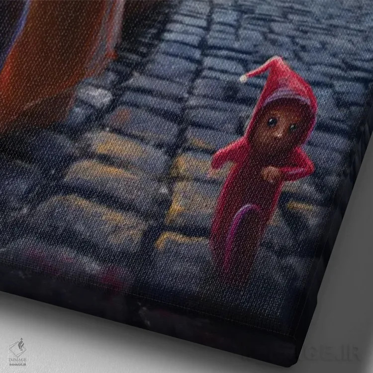 تابلو دکوراتیو جمع کننده تاج اثر ماتیلدا کونه کا - نمای نزدیک بافت بوم