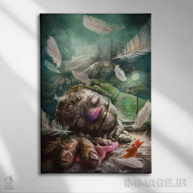 تابلو دکوراتیو هیولای خواب آلود اثر ماتیلدا کونه کا - نمای روبهرو روی دیوار