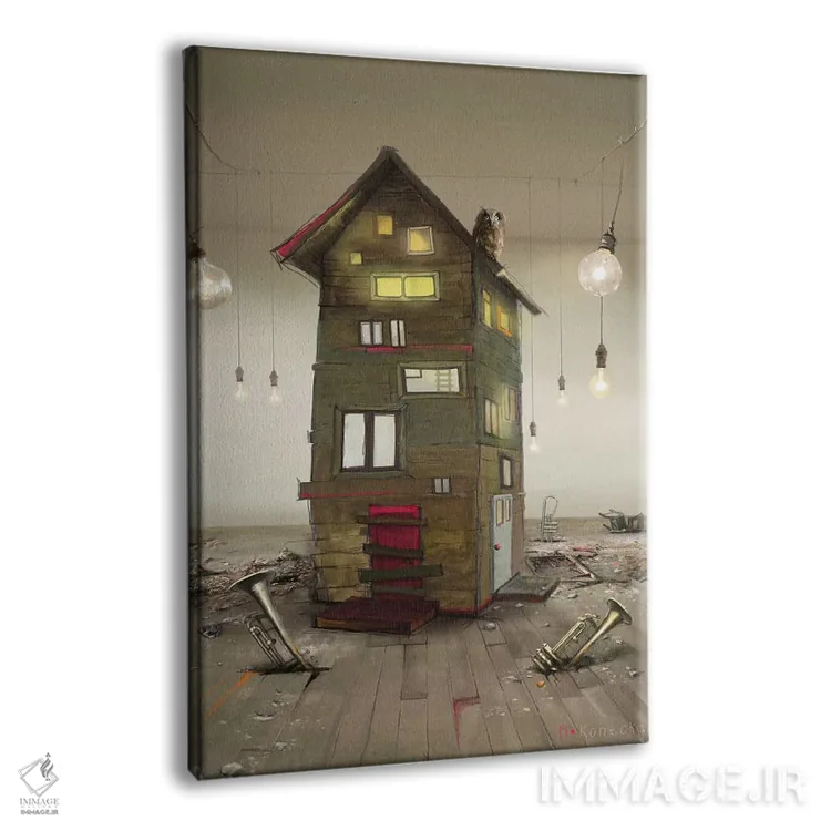 تابلو دکوراتیو کارخانه لامپ اثر ماتیلدا کونه کا - نمای پرسپکتیو محصول