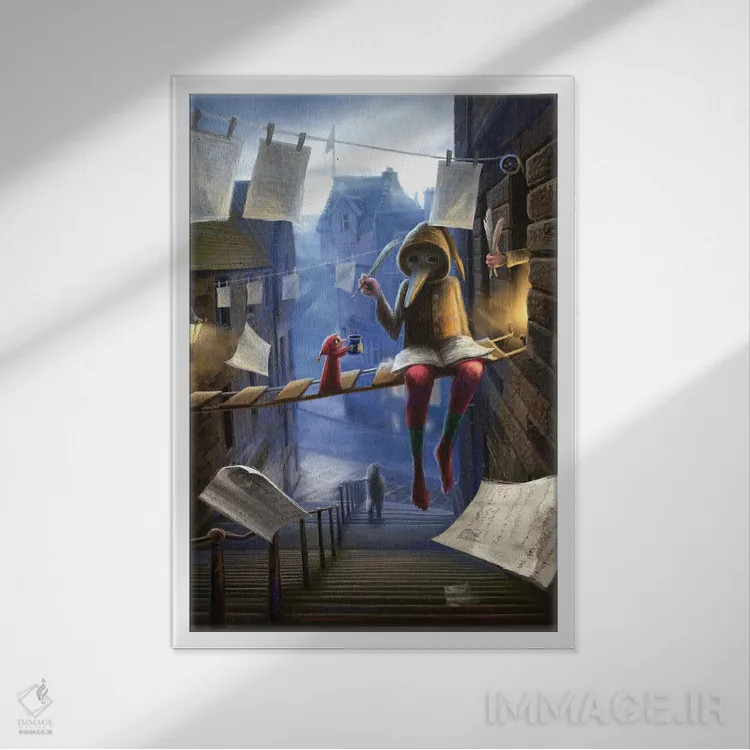 تابلو دکوراتیو نویسنده اثر ماتیلدا کونه کا - نمای قابدار سفید