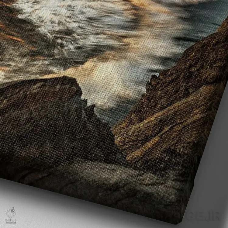 تابلو دکوراتیو پالی داغ اثر شین مایرز - نمای نزدیک بافت بوم