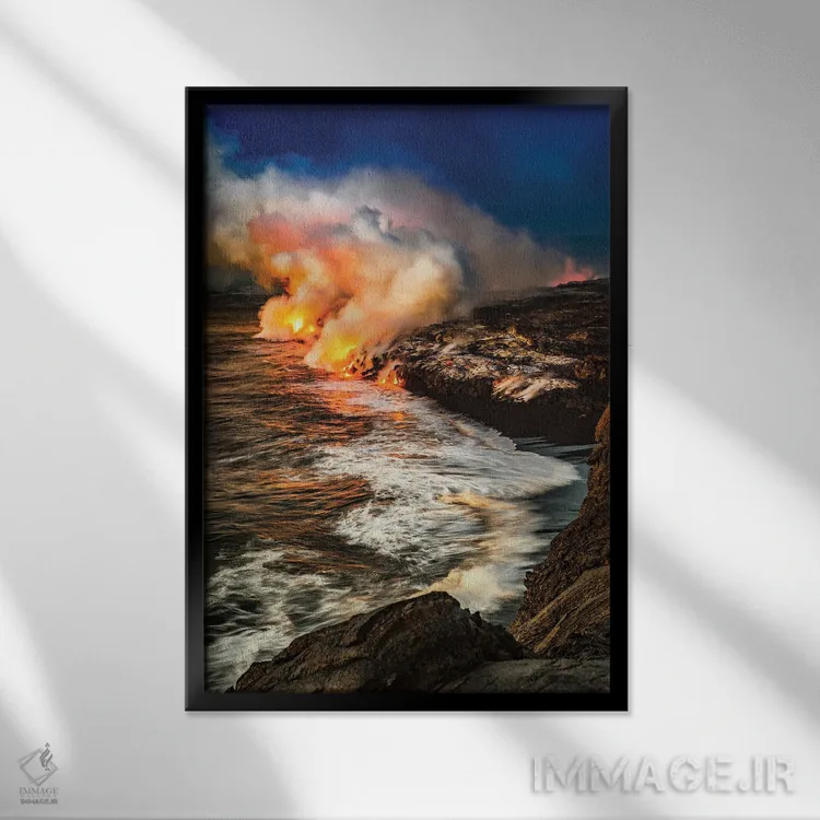 تابلو دکوراتیو پالی داغ اثر شین مایرز - نمای قابدار مشکی