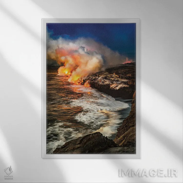 تابلو دکوراتیو پالی داغ اثر شین مایرز - نمای قابدار سفید