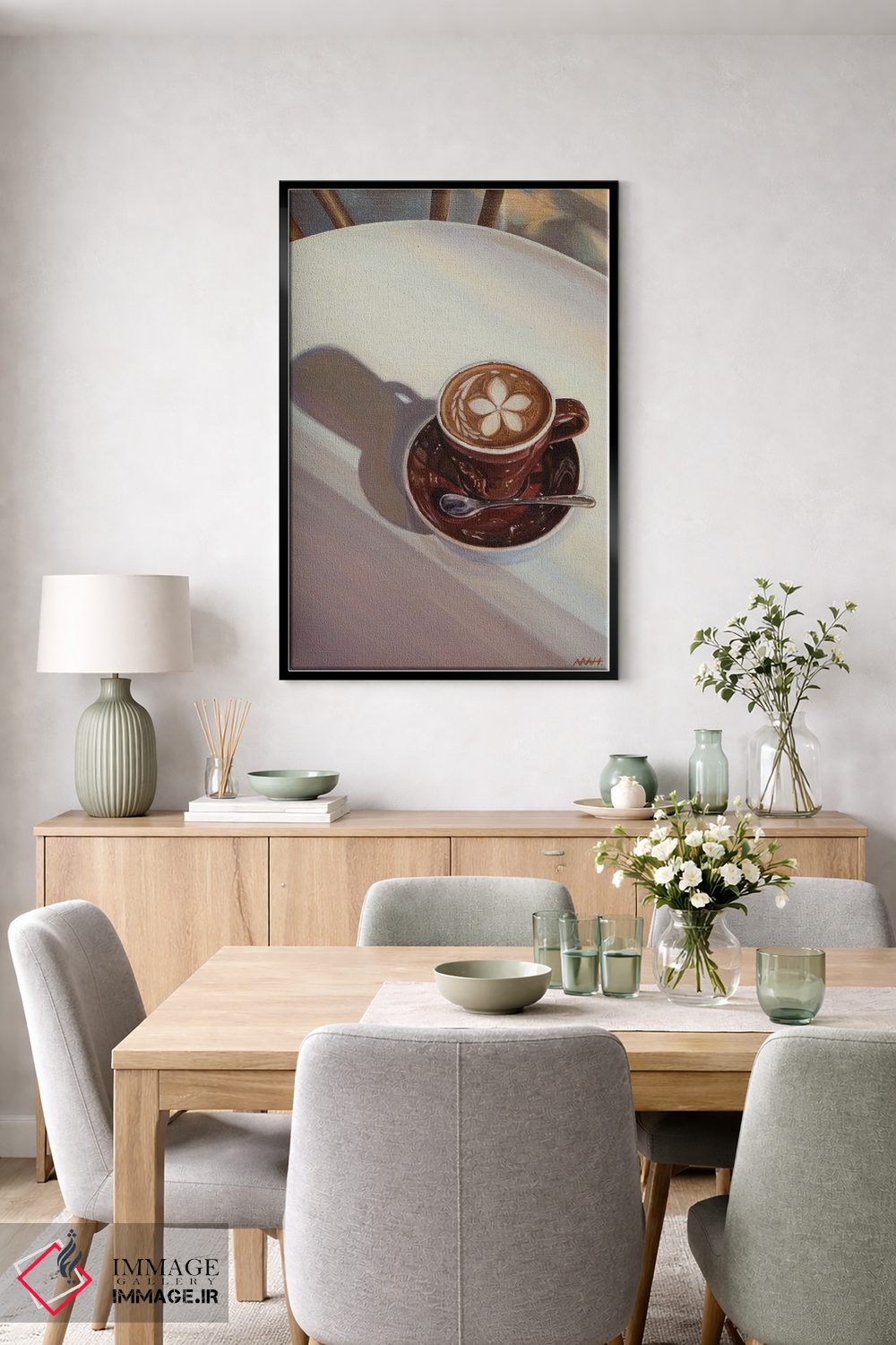 تابلو دکوراتیو فنجان قهوه اثر آن میونگ هیون - D6B