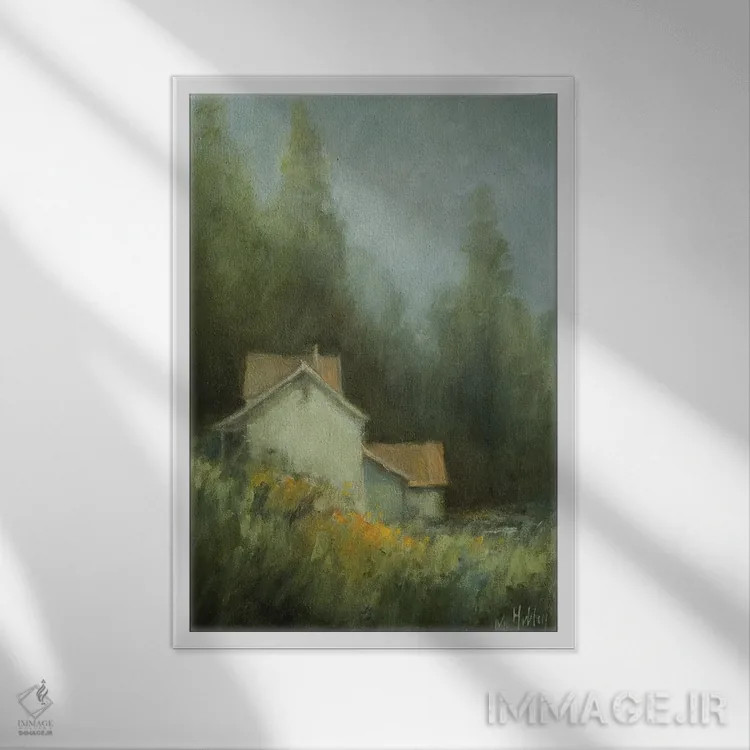 تابلو دکوراتیو شکوفه زودرس اثر مری هابلی - نمای قابدار سفید