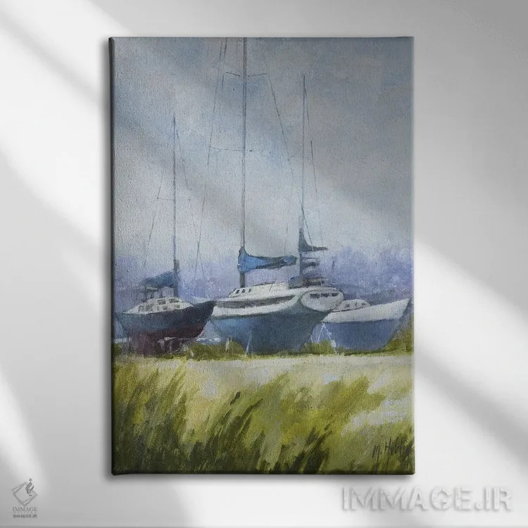 تابلو دکوراتیو مه آلود اثر مری هابلی - نمای روبهرو روی دیوار