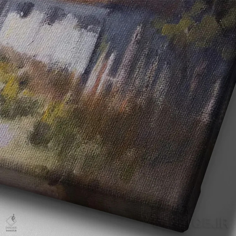 تابلو دکوراتیو طلوع فانوس دریایی اثر مری هابلی - نمای نزدیک بافت بوم