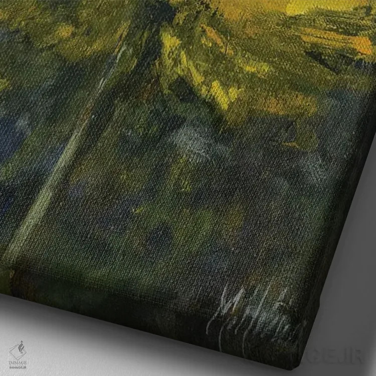 تابلو مدرن پروانه نارنگی اثر مری هابلی - نمای نزدیک بافت بوم