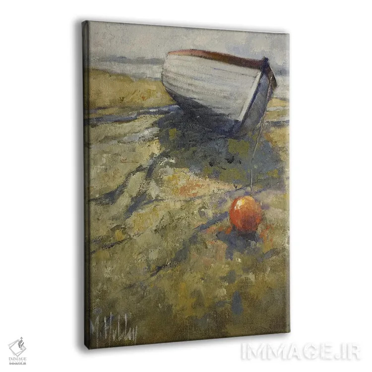 تابلو دکوراتیو قایق در جزر اثر مری هابلی - نمای پرسپکتیو محصول