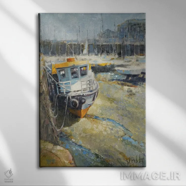 تابلو دکوراتیو بندرگاه در جزر اثر مری هابلی - نمای روبهرو روی دیوار