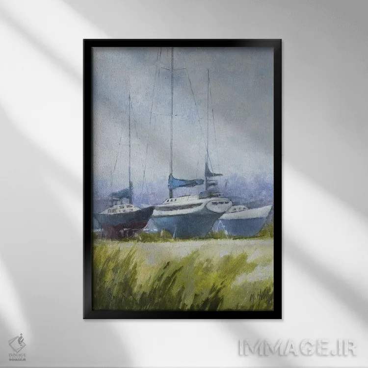 تابلو دکوراتیو مه آلود اثر مری هابلی - نمای قابدار مشکی