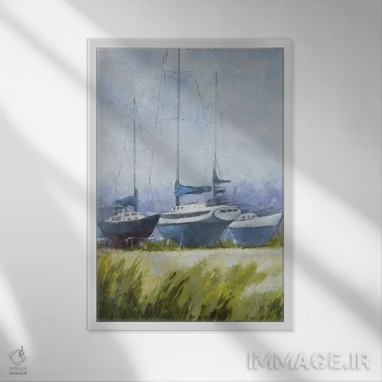 تابلو دکوراتیو مه آلود اثر مری هابلی - نمای قابدار سفید