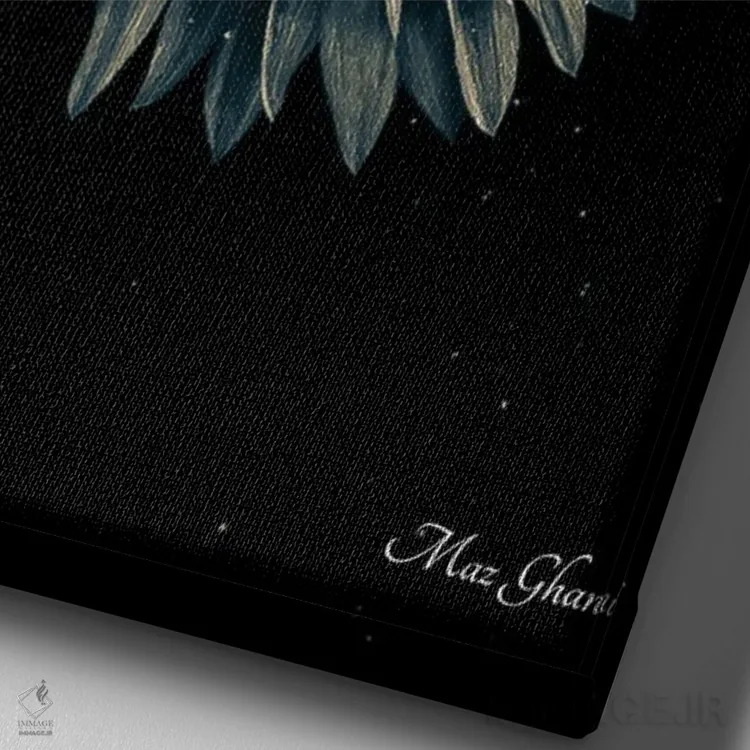 تابلو دکوراتیو آسمانی اثر ماز غنی - نمای نزدیک بافت بوم