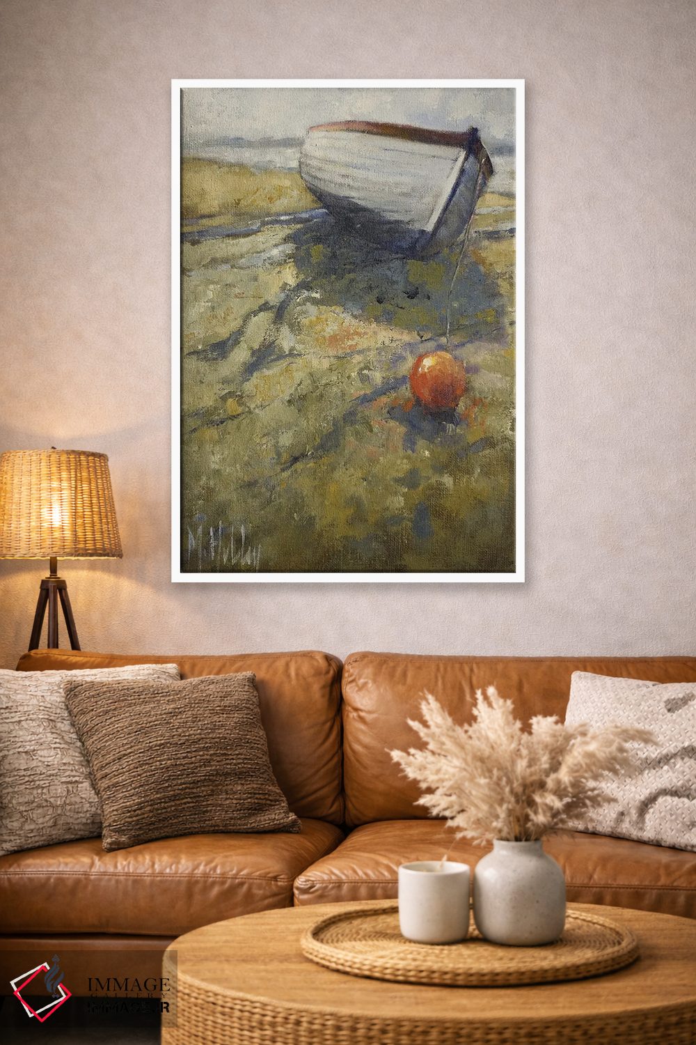 تابلو دکوراتیو قایق در جزر اثر مری هابلی - D3W