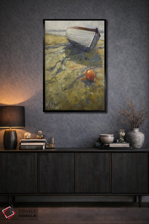 تابلو دکوراتیو قایق در جزر اثر مری هابلی - D2B