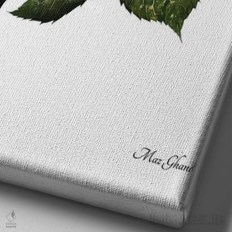 تابلو دکوراتیو رزگون اثر ماز غنی - نمای نزدیک بافت بوم