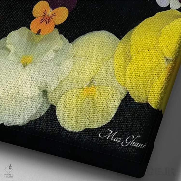 تابلو دکوراتیو آرامش اثر ماز غنی - نمای نزدیک بافت بوم