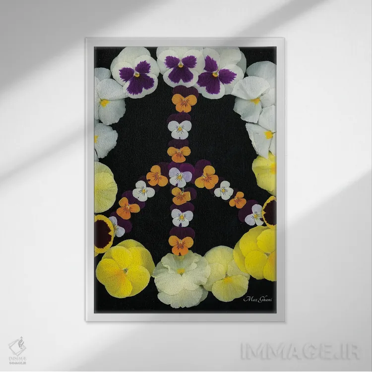 تابلو دکوراتیو آرامش اثر ماز غنی - نمای قابدار سفید