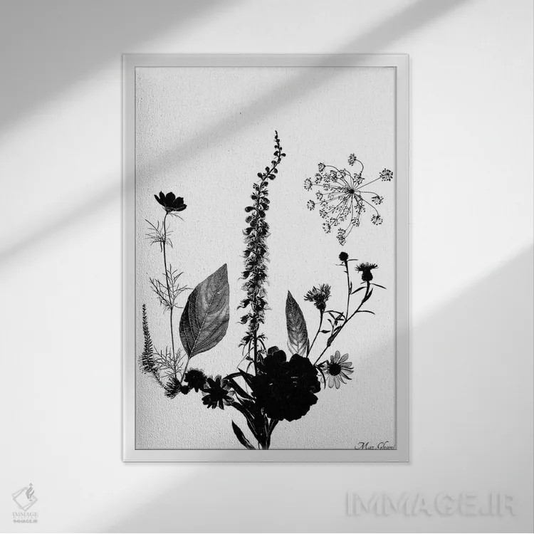 تابلو دکوراتیو توهم اثر ماز غنی - نمای قابدار سفید