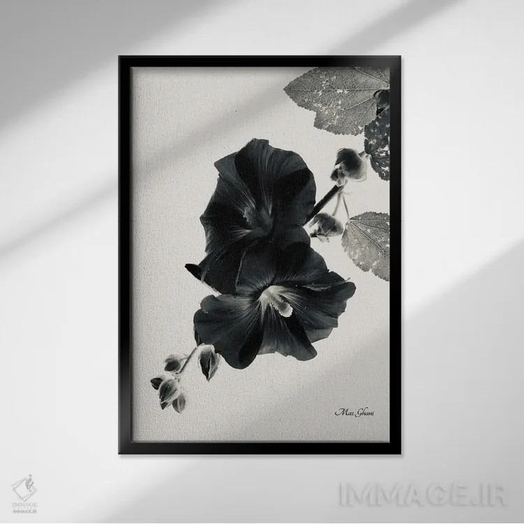 تابلو دکوراتیو سایه های شب اثر ماز غنی - نمای قابدار مشکی