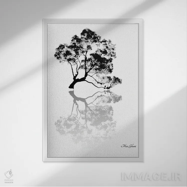 تابلو دکوراتیو پژواک اثر ماز غنی - نمای قابدار سفید