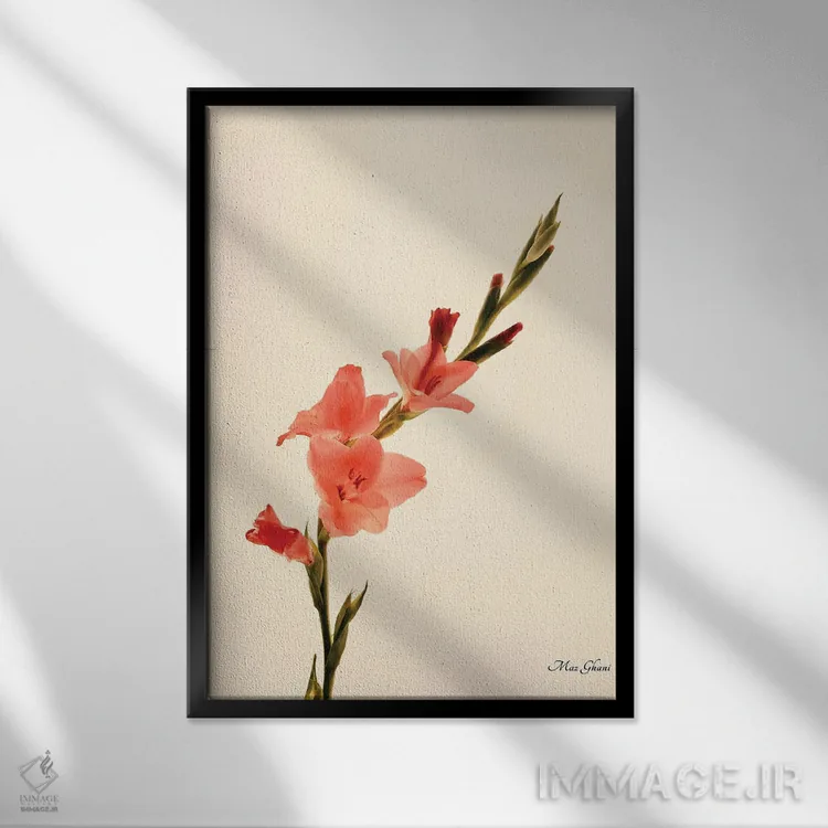 تابلو دکوراتیو کلیا اثر ماز غنی - نمای قابدار مشکی