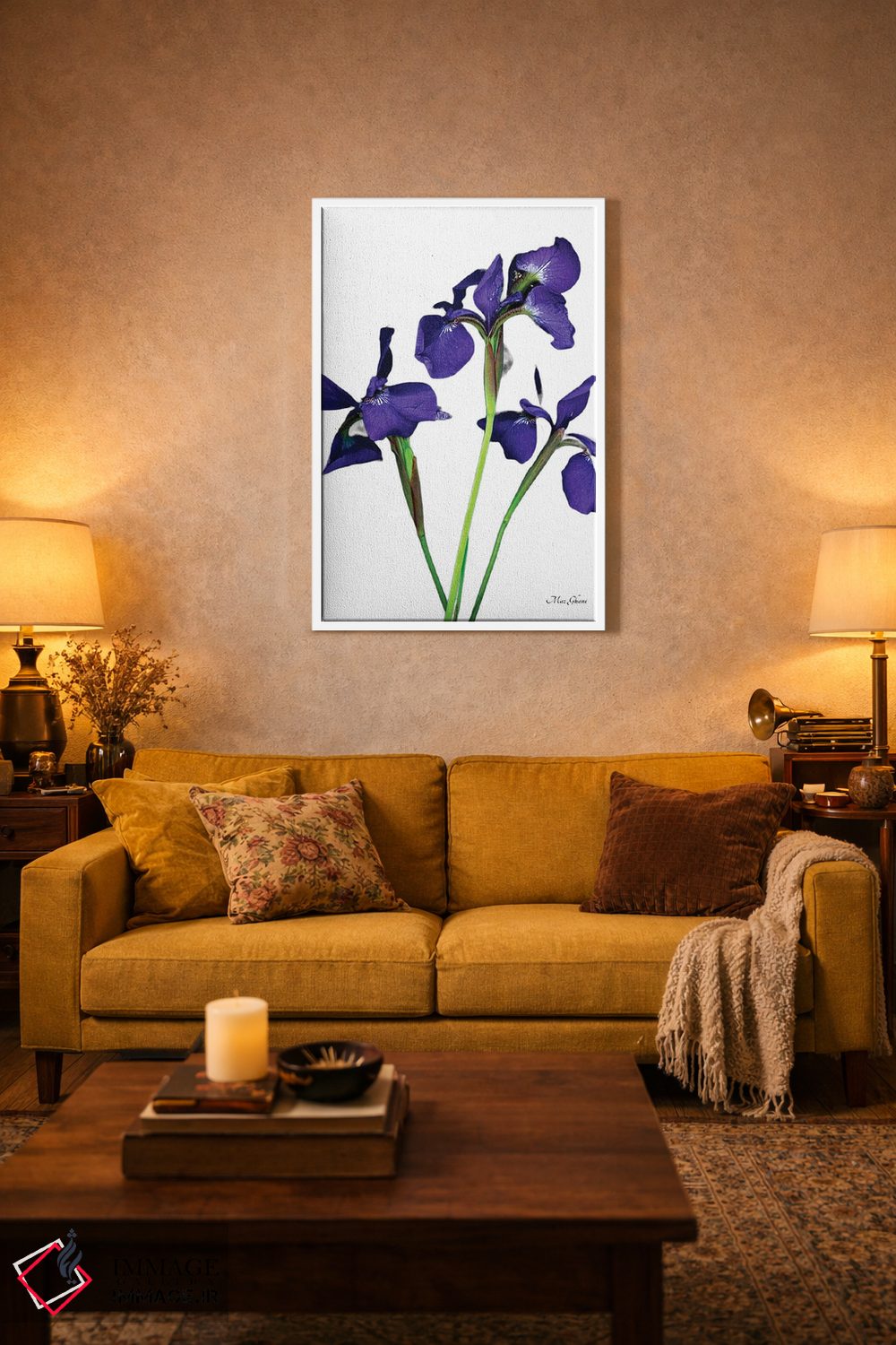 تابلو دکوراتیو شعله بنفش اثر ماز غنی - D3W