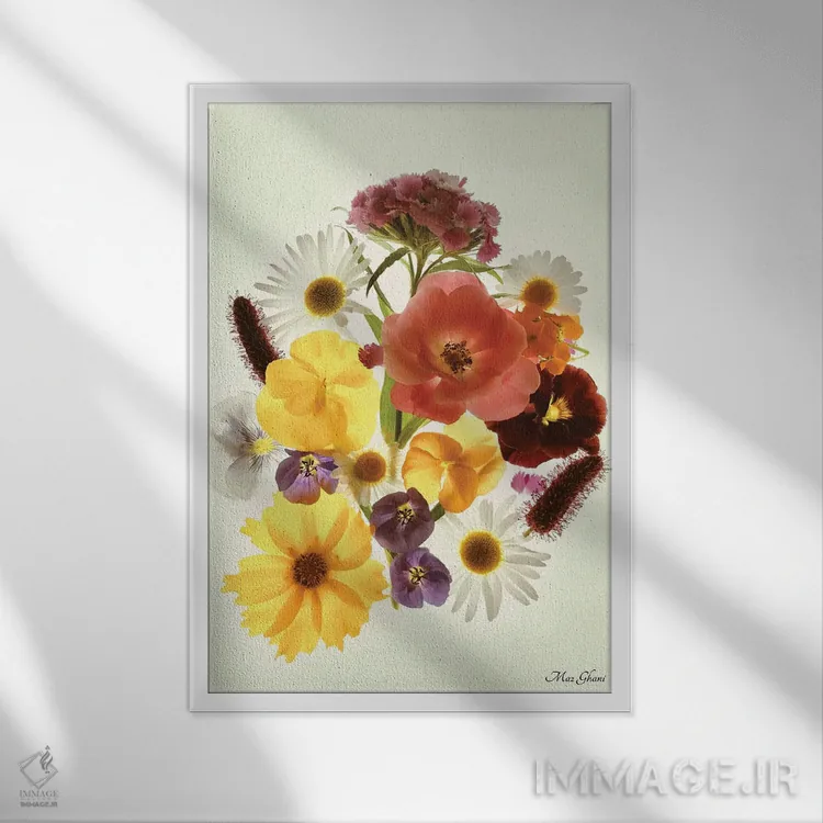 تابلو دکوراتیو کلوریس اثر ماز غنی - نمای قابدار سفید