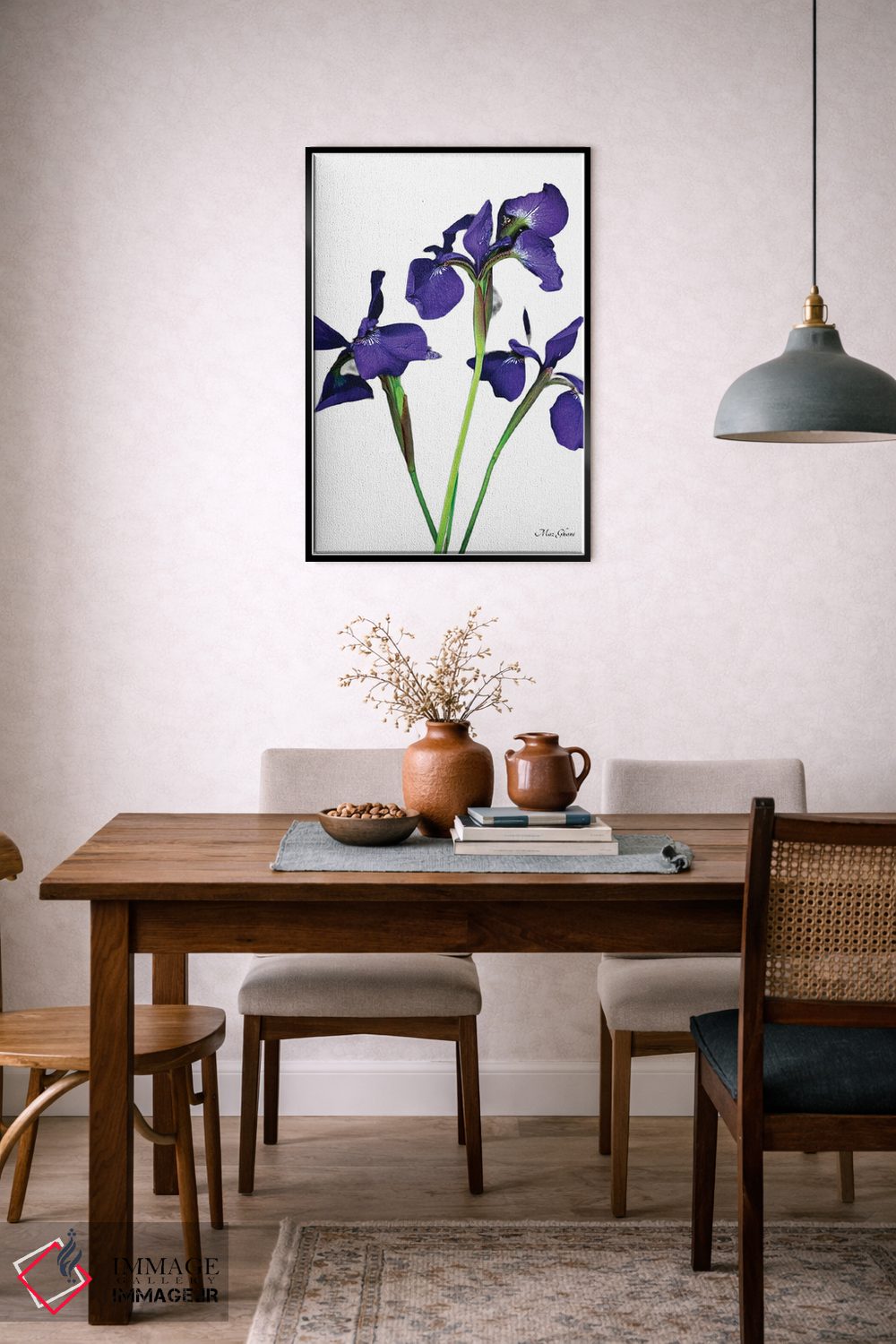 تابلو دکوراتیو شعله بنفش اثر ماز غنی - D6B