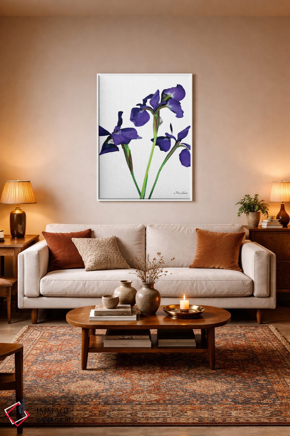 تابلو دکوراتیو شعله بنفش اثر ماز غنی - D4W