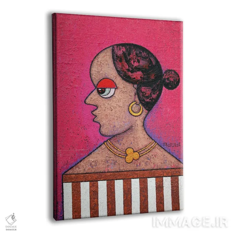 تابلو دکوراتیو زن دودویی اثر آدوبی مایداز مکین دی - نمای پرسپکتیو محصول