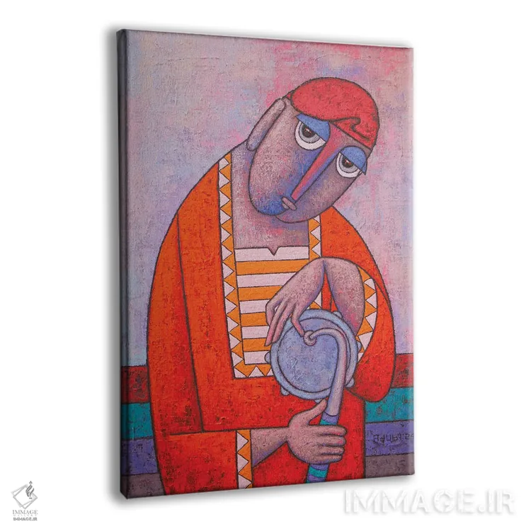 تابلو دکوراتیو طبل زن جشن اثر آدوبی مایداز مکین دی - نمای پرسپکتیو محصول