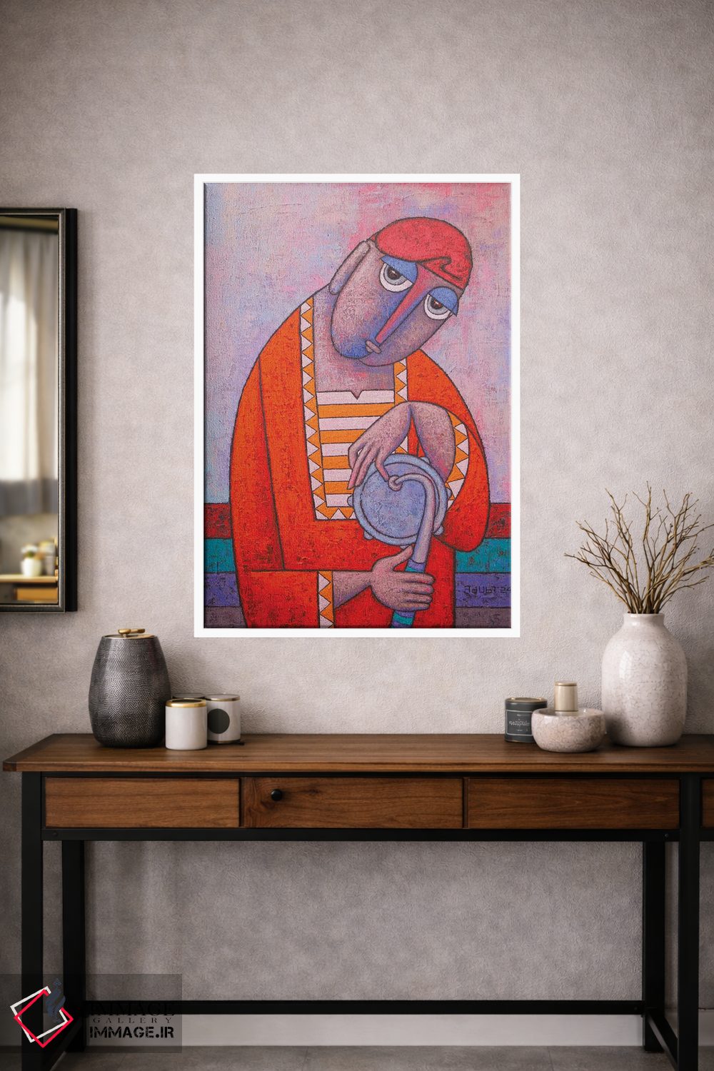 تابلو دکوراتیو طبل زن جشن اثر آدوبی مایداز مکین دی - D1W