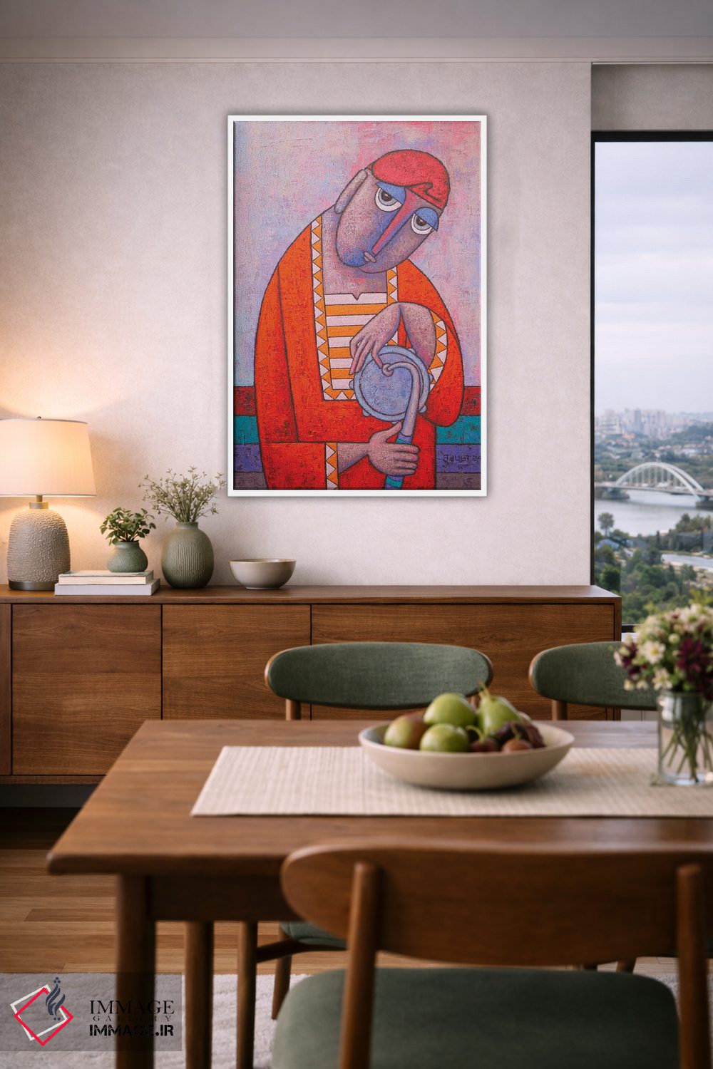 تابلو دکوراتیو طبل زن جشن اثر آدوبی مایداز مکین دی - D6W