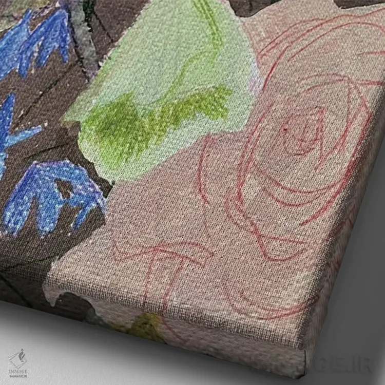 تابلو انتزاعی طرح گل اول اثر آناستازیا مازور-اسکروبوا - نمای نزدیک بافت بوم